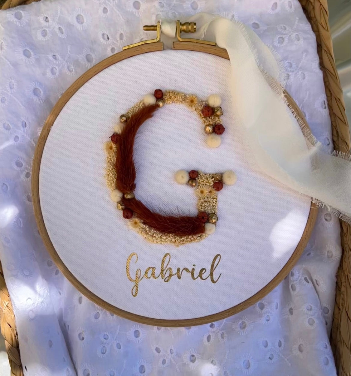 Tambourin fleurs séchées modèle Gabriel
