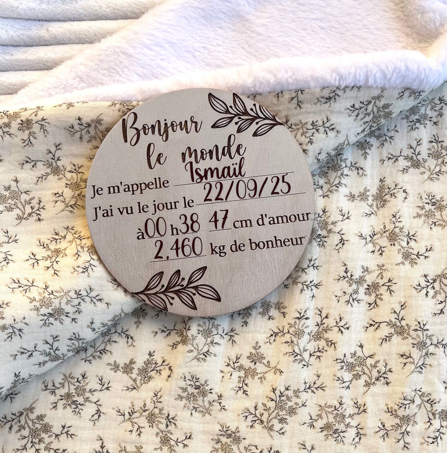 Carte de naissance en bois