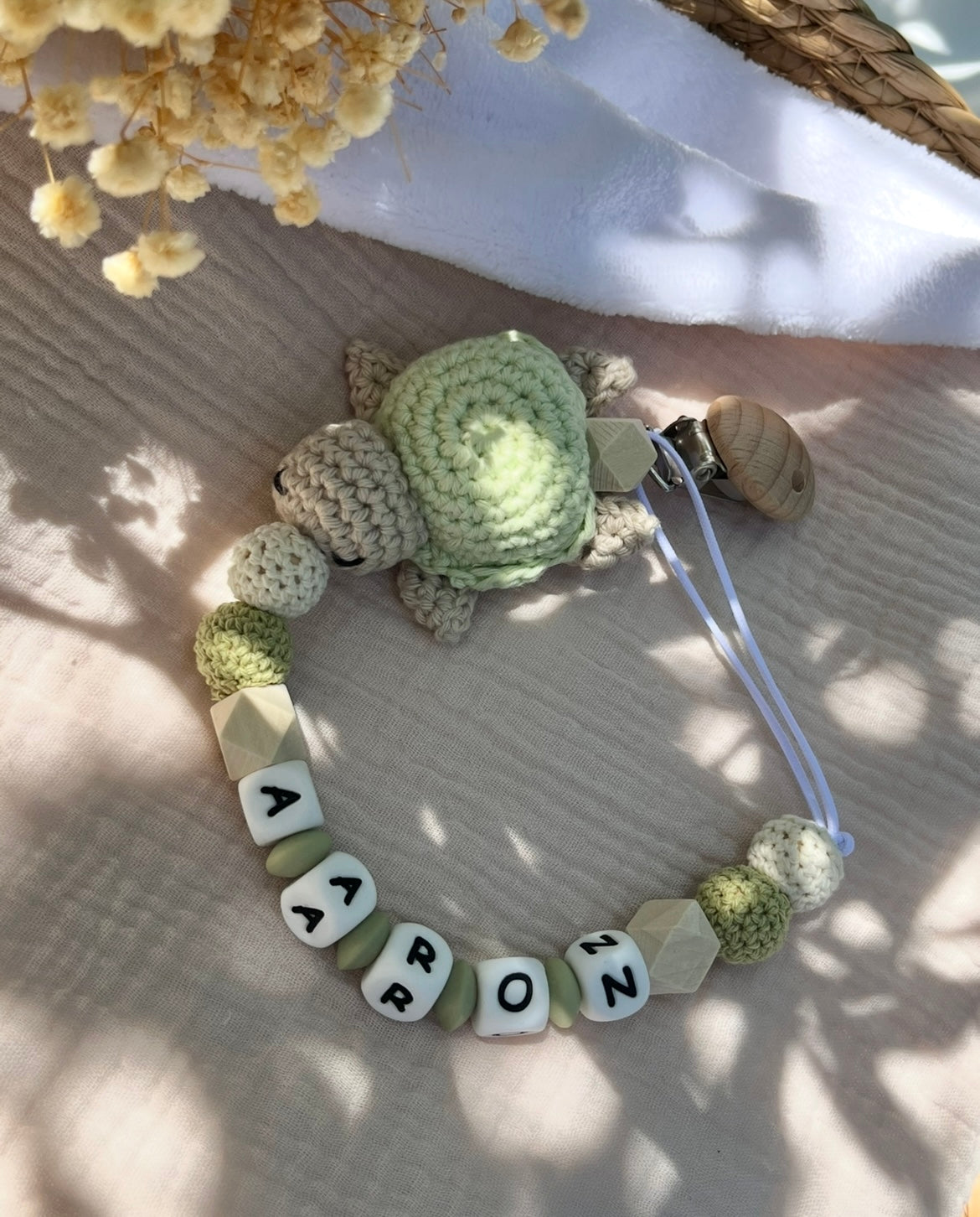 Attache tétine Tortue Verte