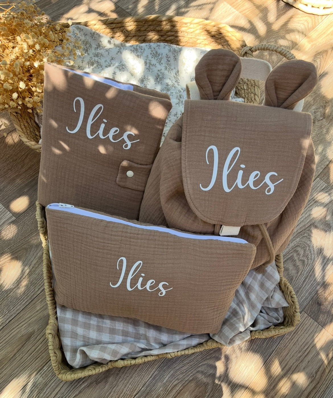 Coffret Naissance Marron 3 pièces