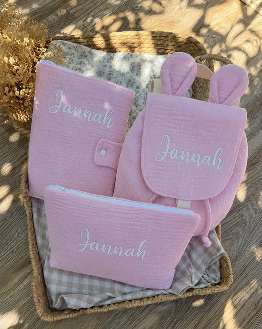 Coffret Naissance Rose 3 pièces