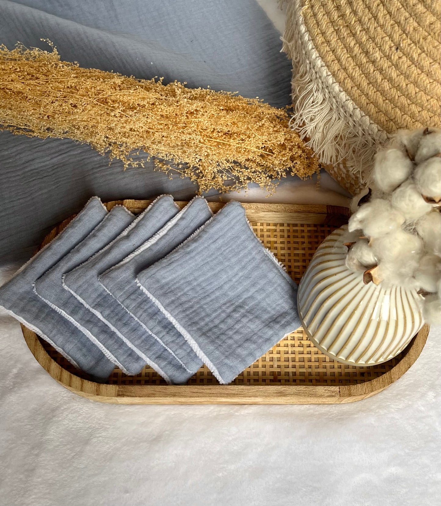 Lot de 5 Cotons lavables Bleu pastel