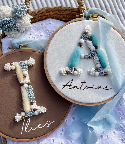 Tambourin modèle bohème bleu