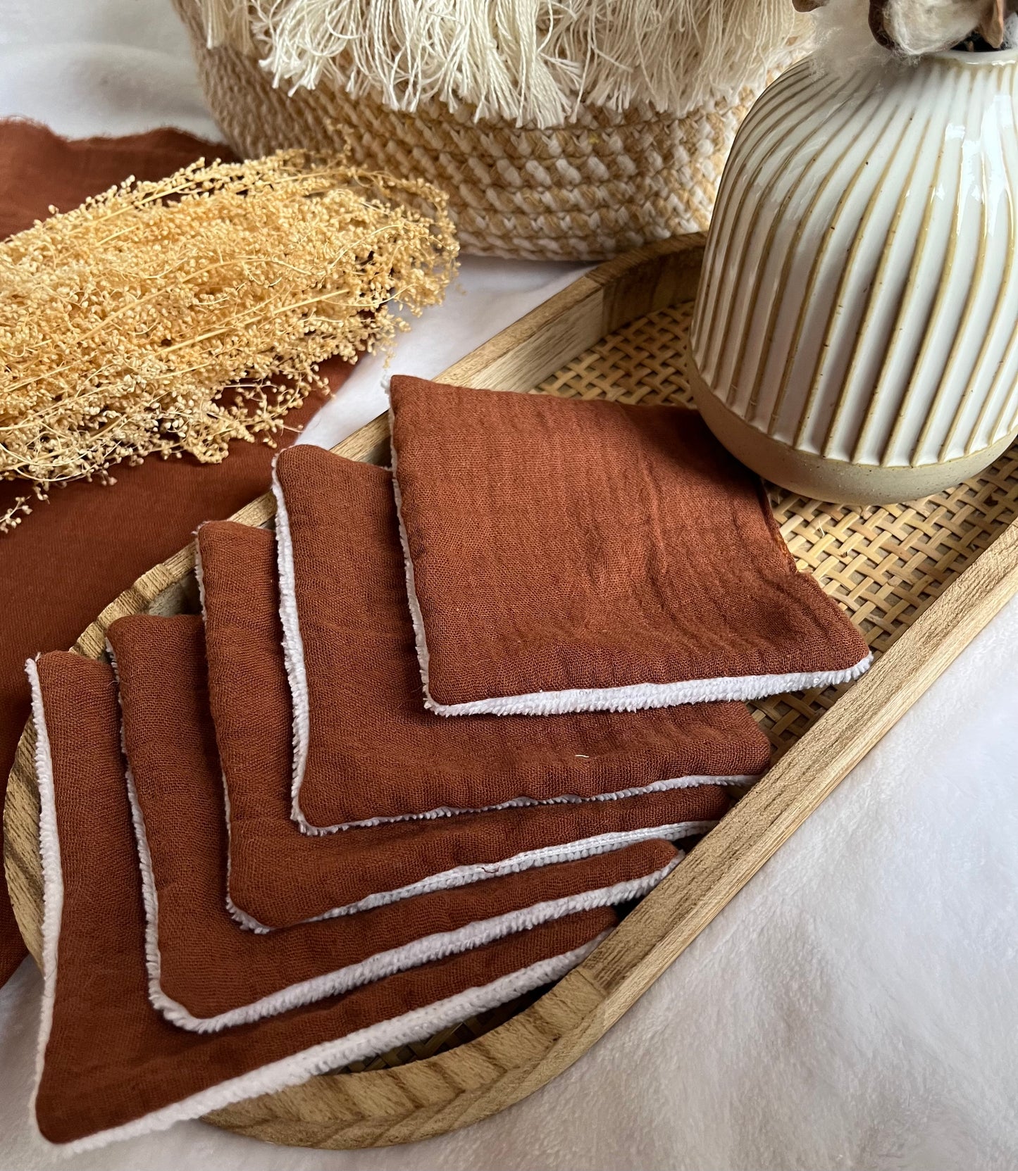 Lot de 5 Cotons lavables Marron