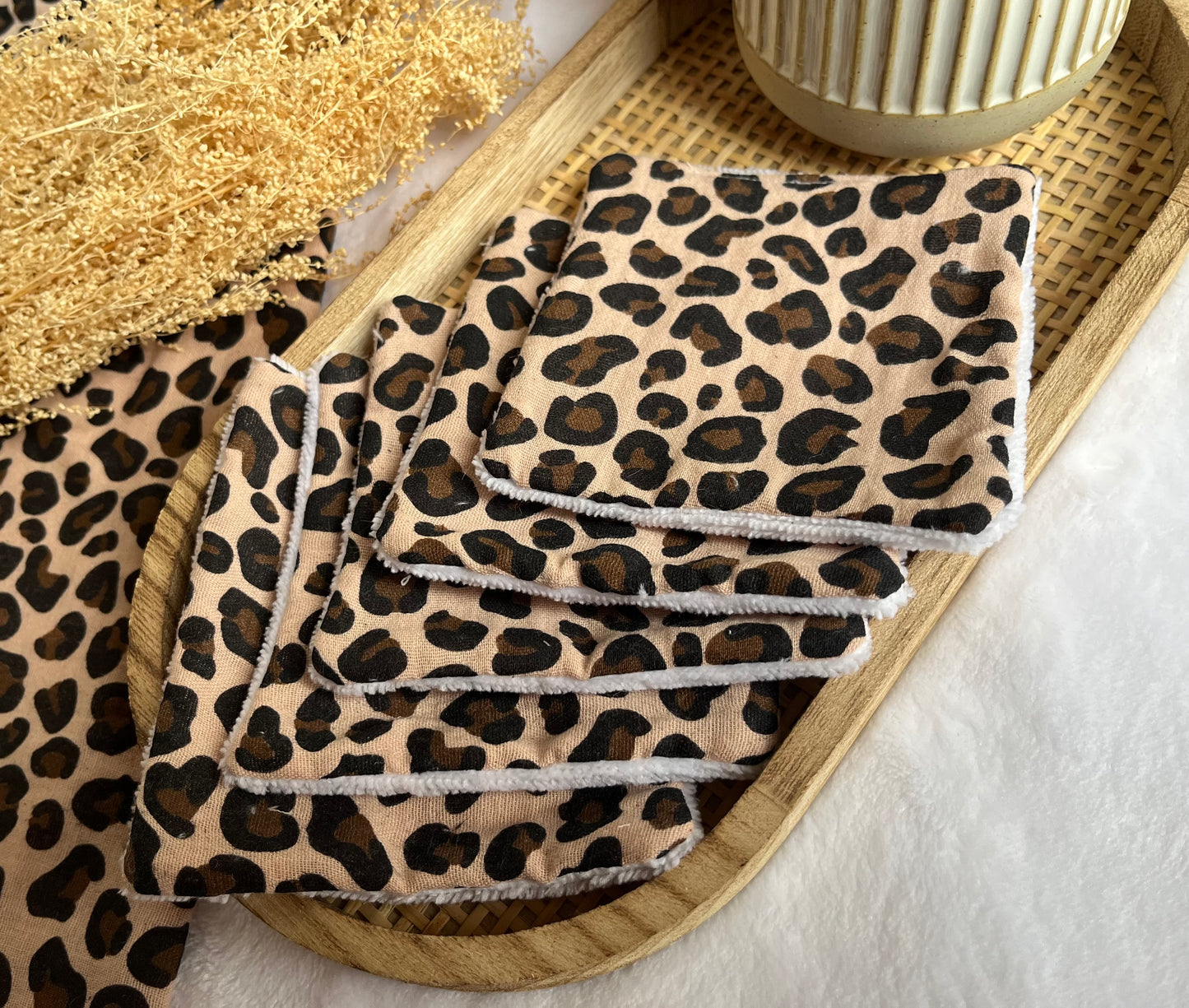 Lot de 5 Cotons lavables Léopard