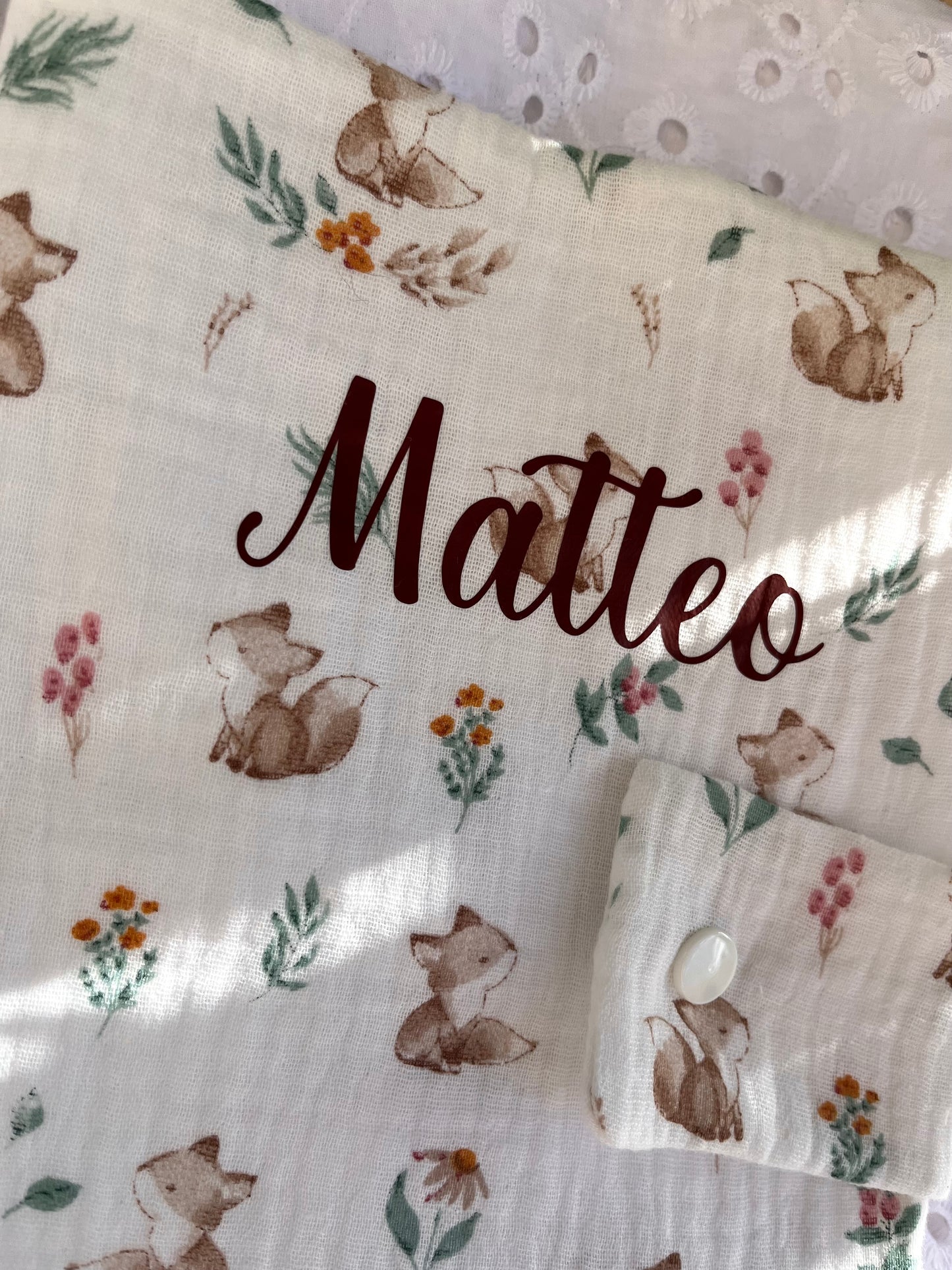 Protège carnet de santé renard personnalisable