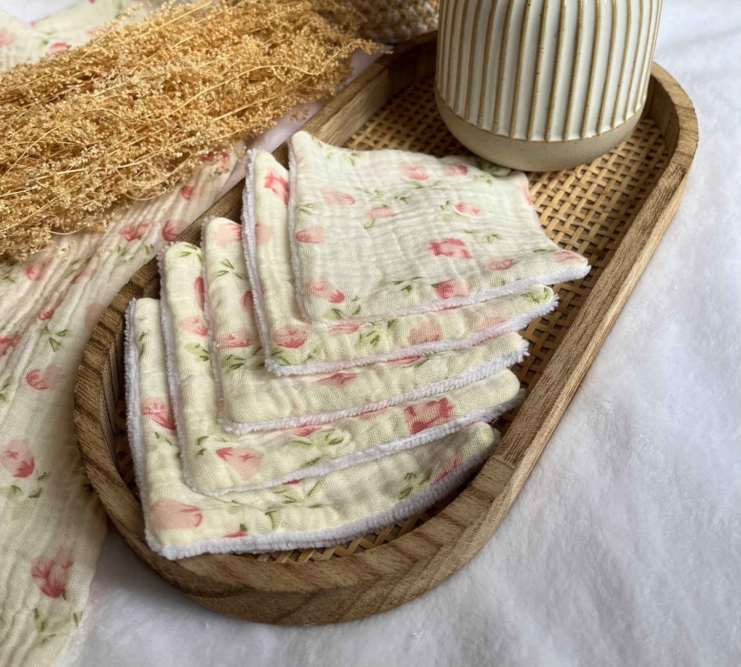 Lot de 5 Cotons lavables Tulipes