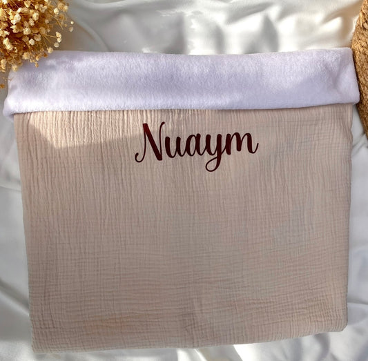Couverture personnalisée en gaze de coton Beige