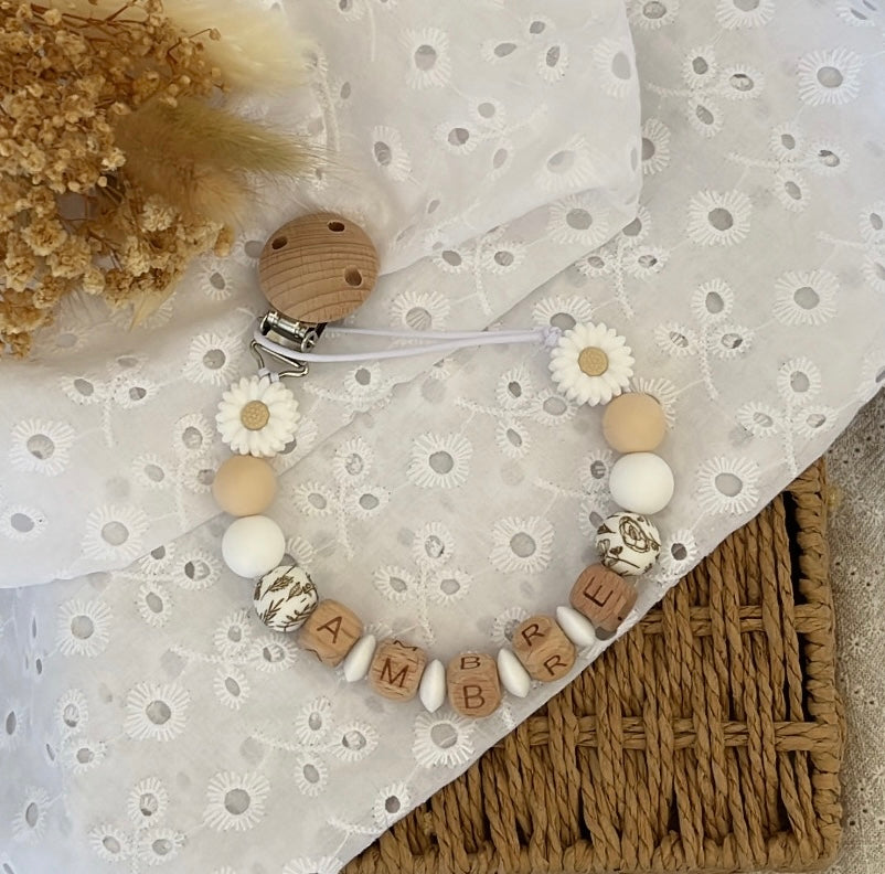 Attache tétine personnalisé modèle Ambre