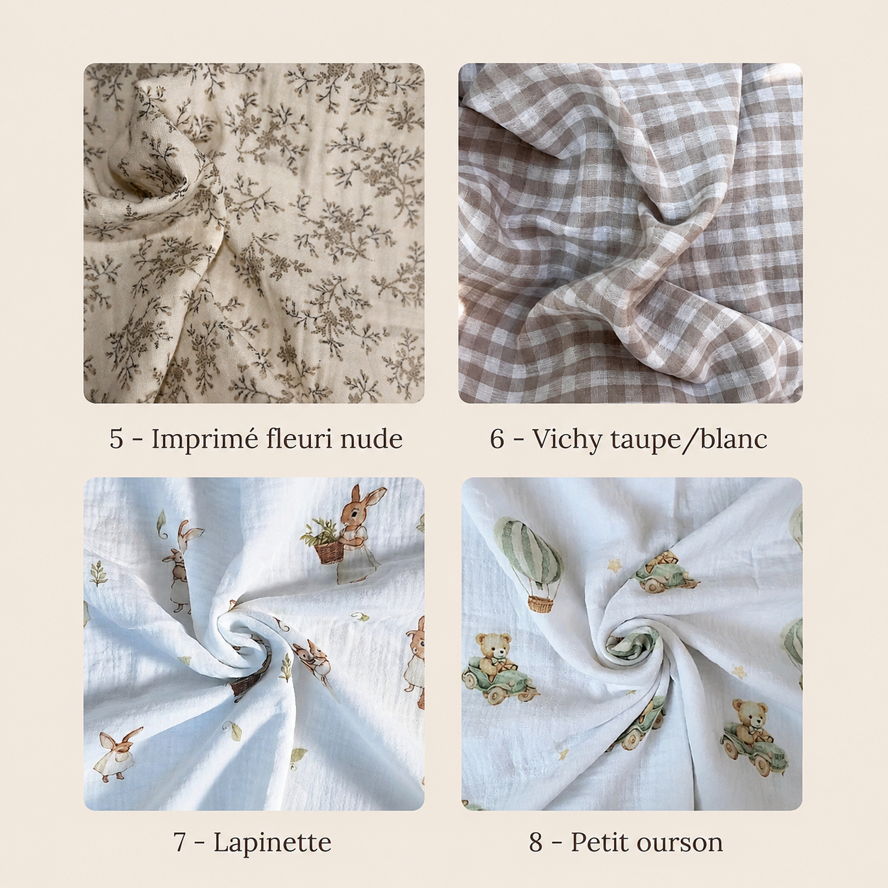 Couverture tissu au choix