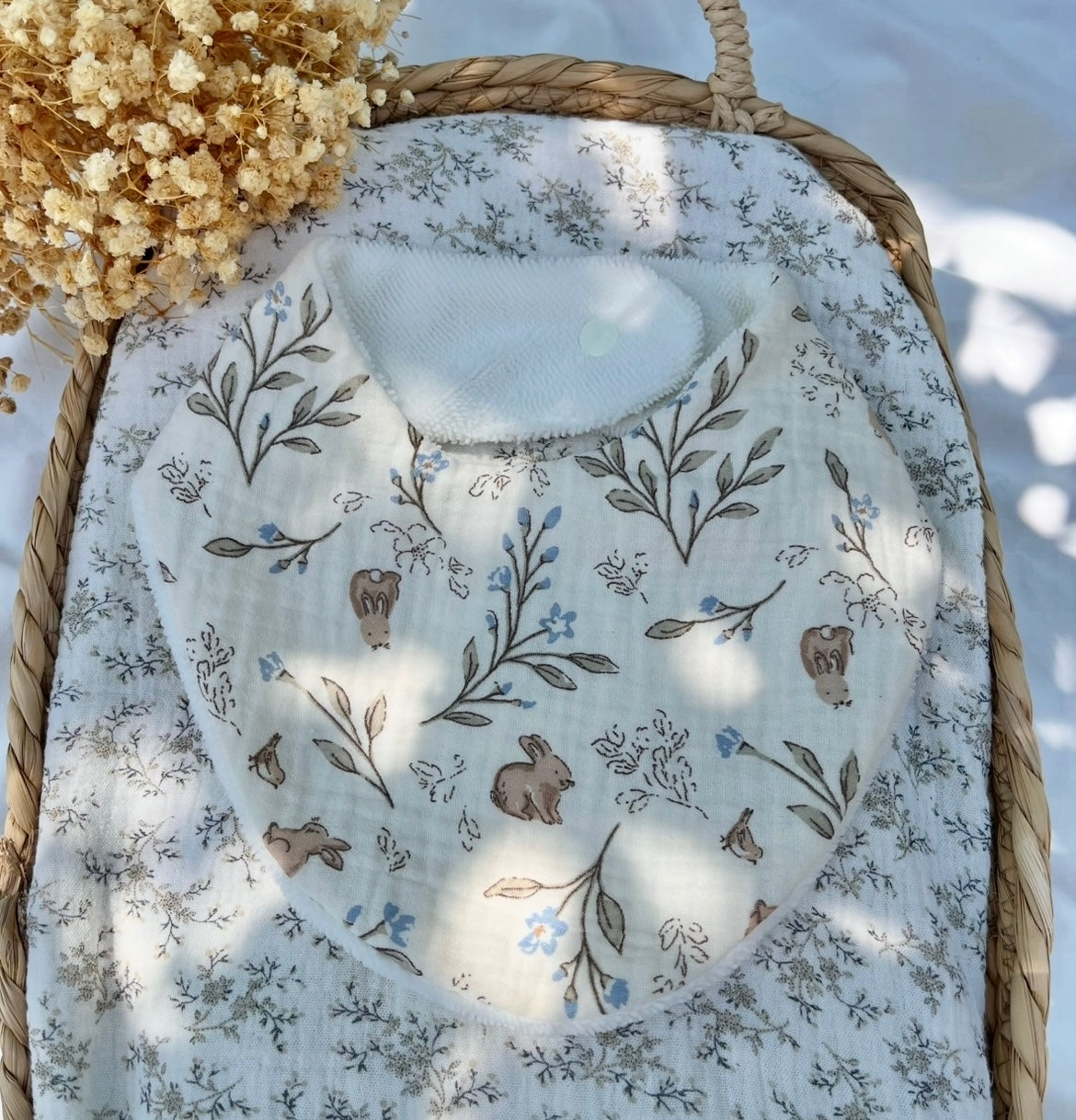 Bavoir Lapins en double gaze de coton