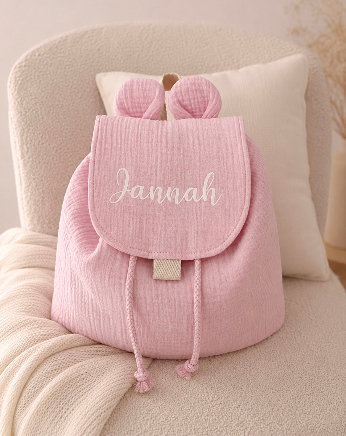 Sac à dos gaze de coton Rose pâle