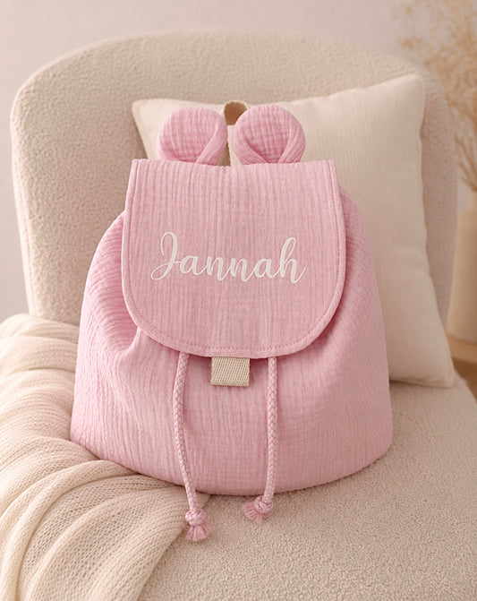 Sac à dos gaze de coton Rose pâle