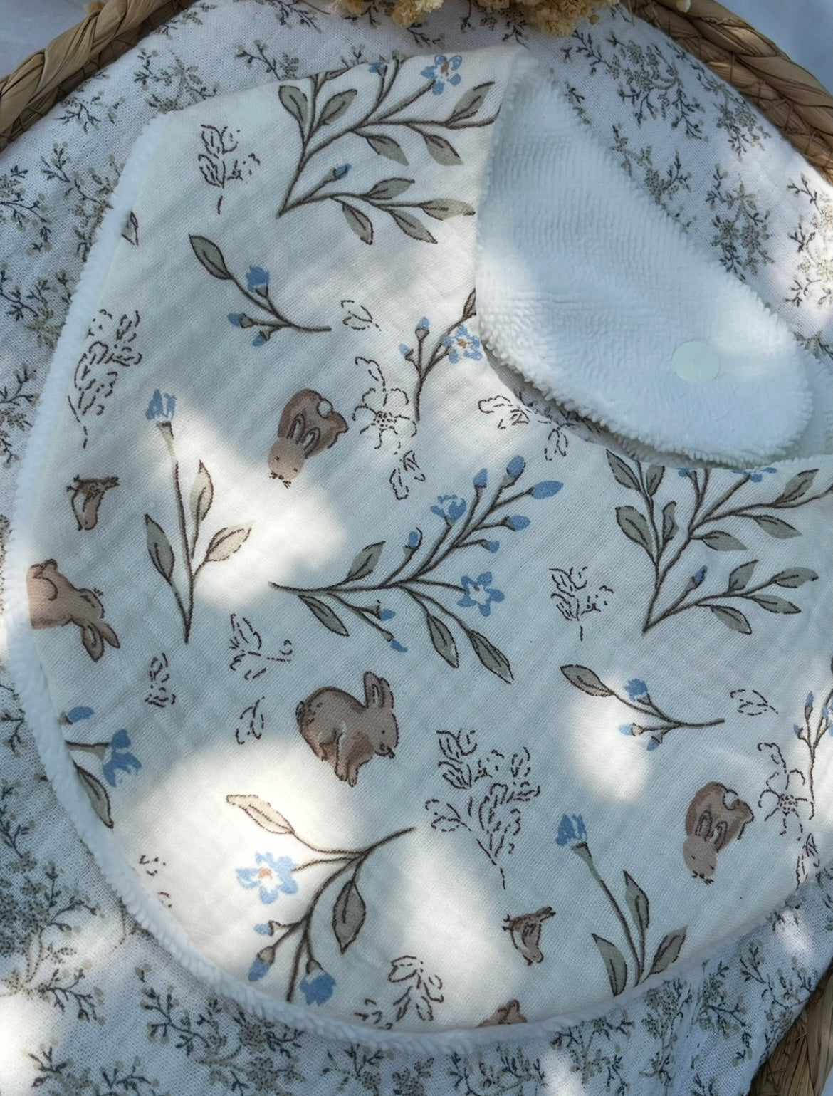 Bavoir Lapins en double gaze de coton
