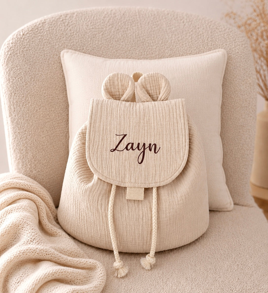 Sac à dos gaze de coton Beige