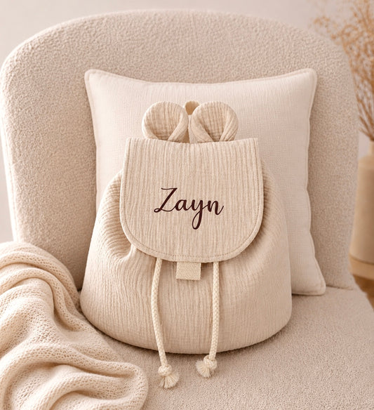 Sac à dos gaze de coton Beige