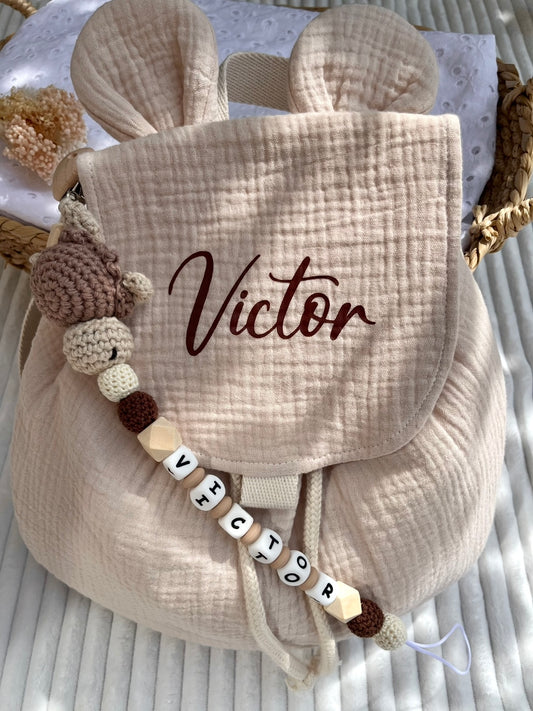 Sac à dos gaze de coton Beige