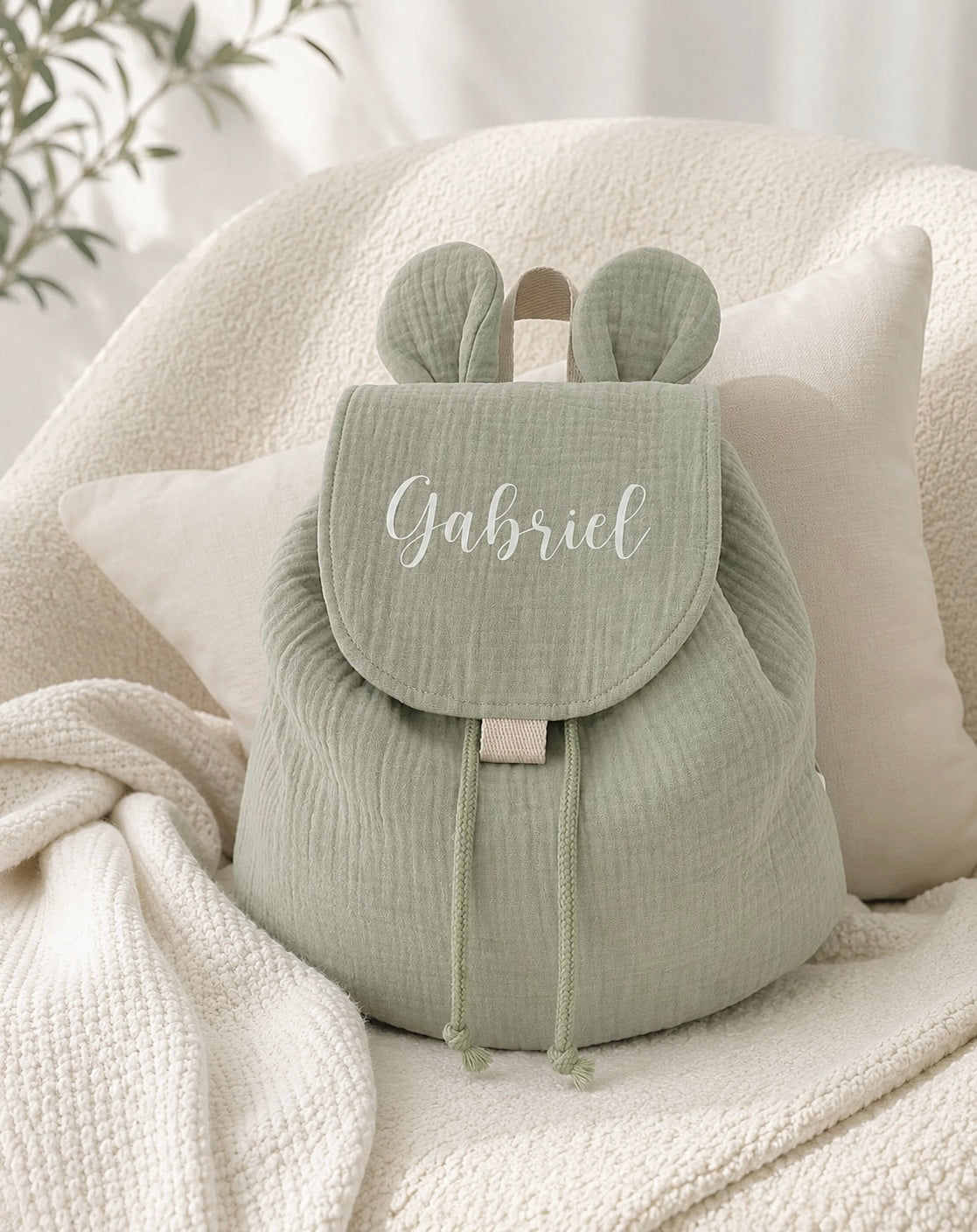 Sac à dos gaze de coton Vert Sauge