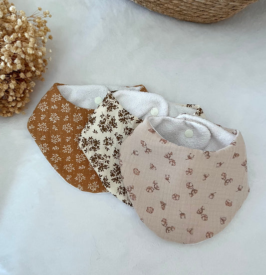 Bavoir rond en double gaze de coton