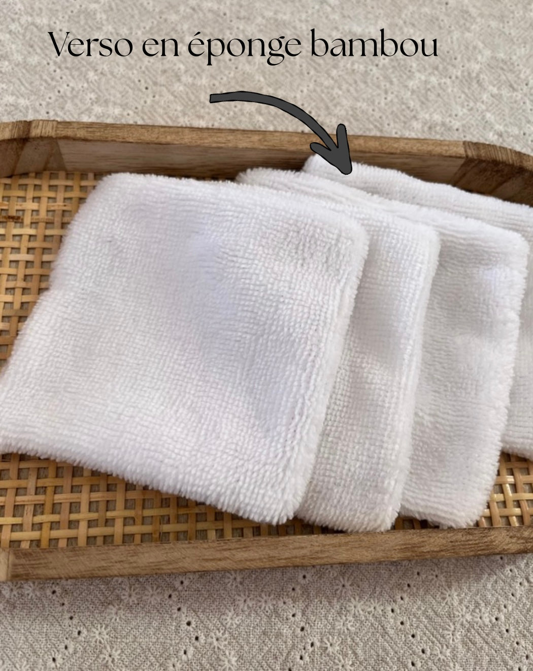 Lot de 5 Cotons lavables Fleurs de Coton