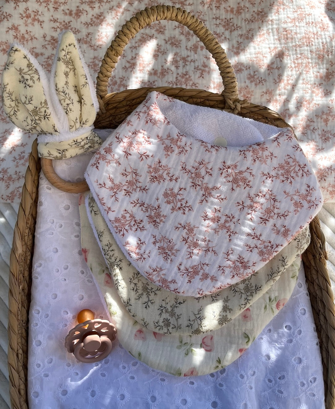 Bavoir rond en double gaze de coton