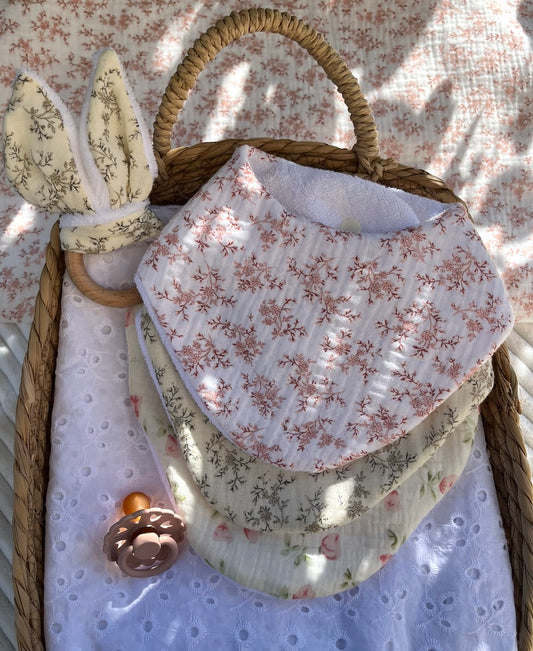 Bavoir rond en double gaze de coton