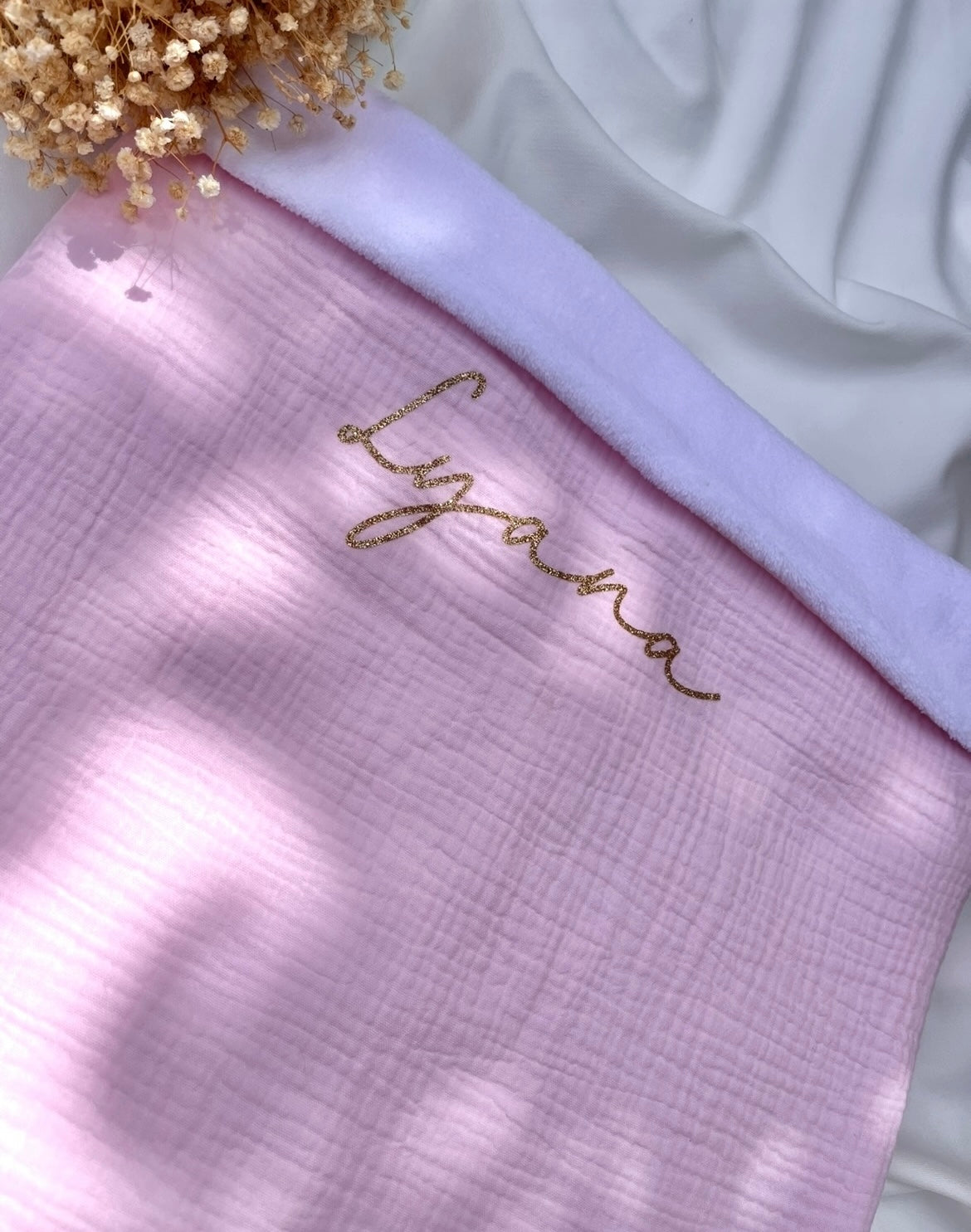 Couverture personnalisée en gaze de coton Rose