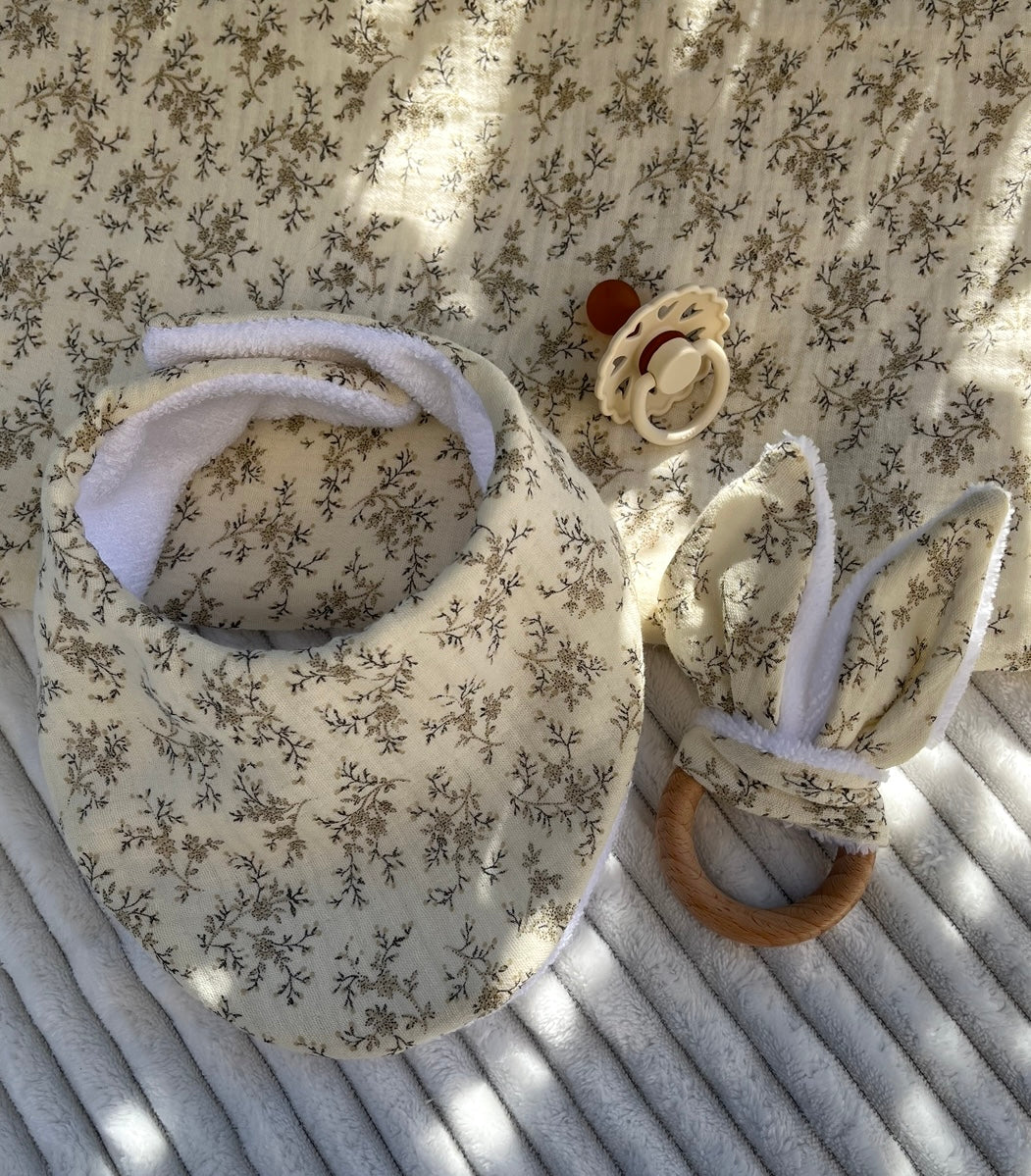 Bavoir rond en double gaze de coton