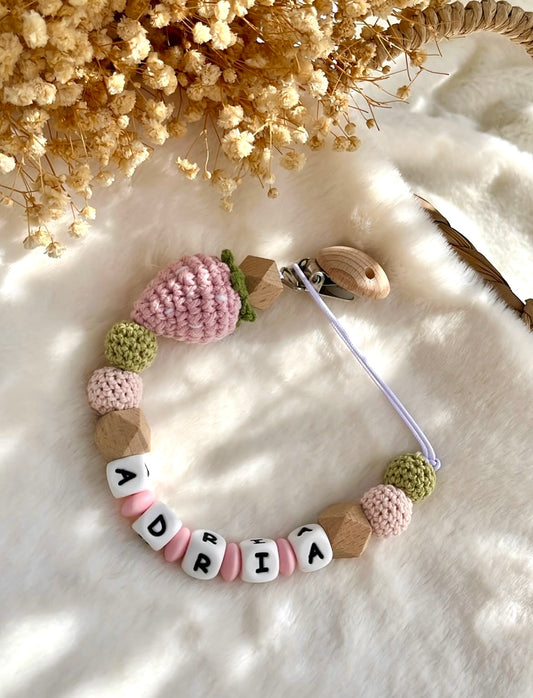 Attache tétine Fraise