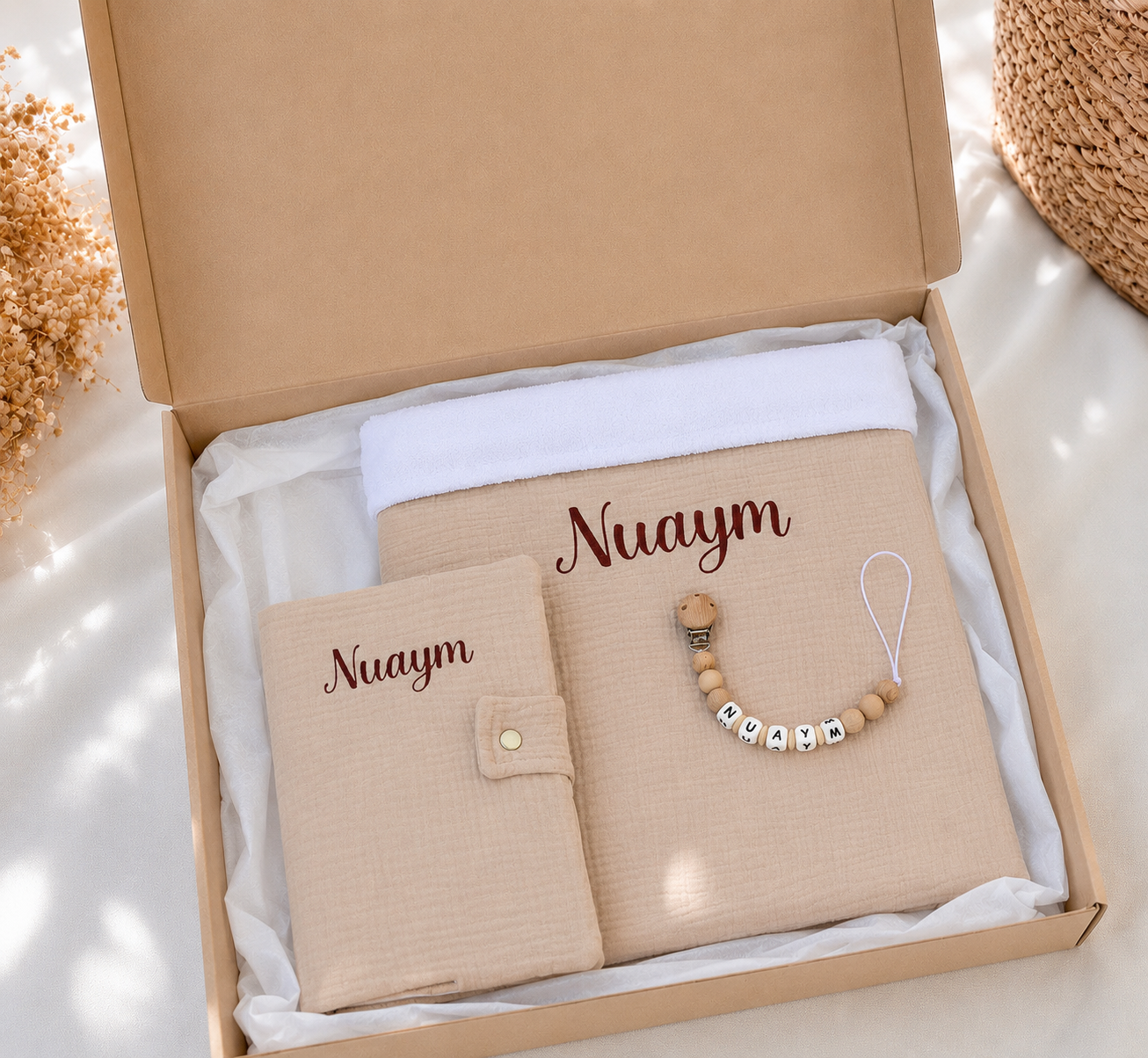 Coffret Naissance personnalisé Beige