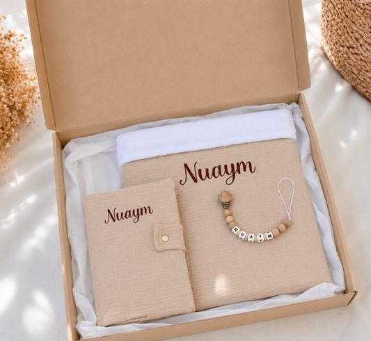 Coffret Naissance personnalisé Beige